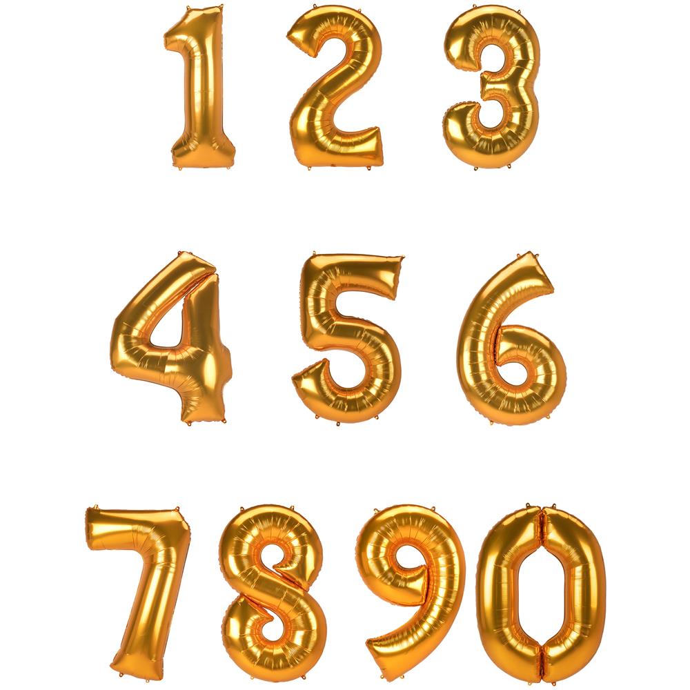 Amscan - Palloncino Alluminio Numero Color Oro 134 Cm - Foto 1