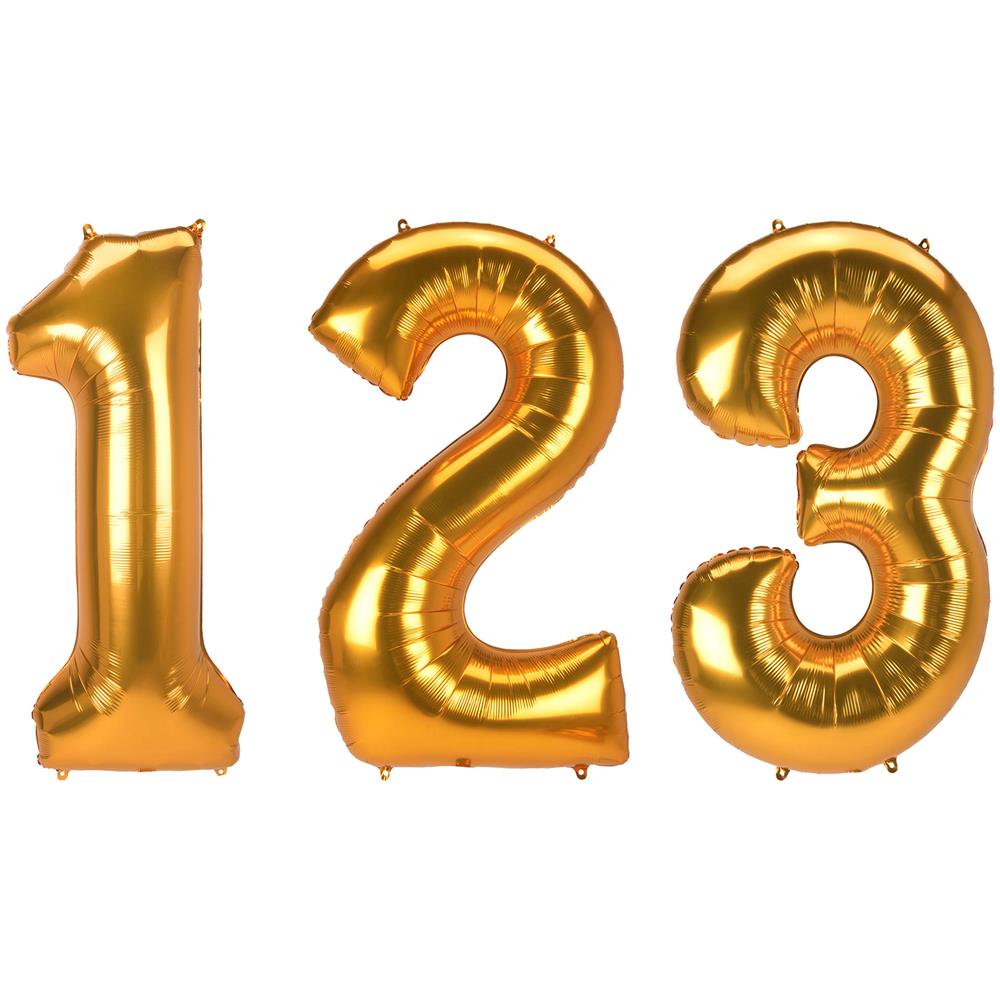Amscan - Palloncino Alluminio Numero Color Oro 134 Cm - Foto 3