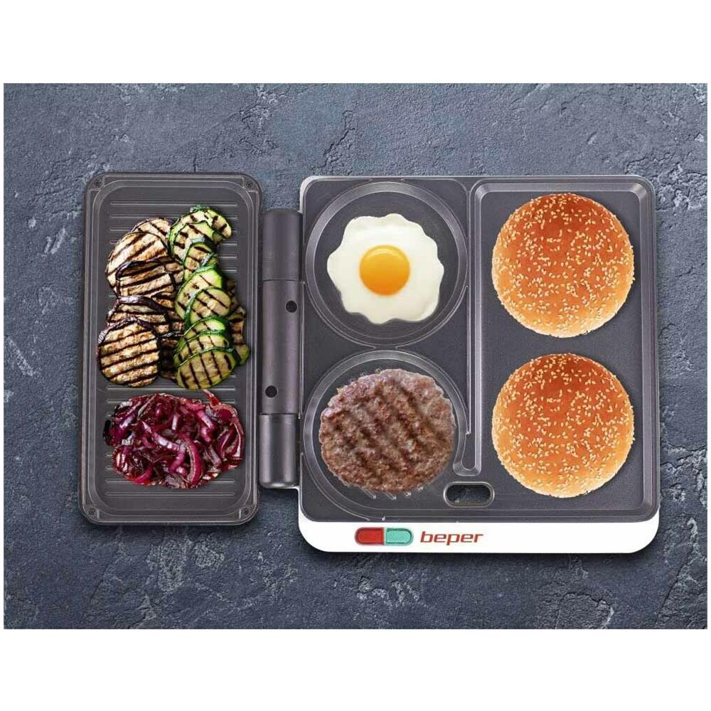 Piastra Multifunzione 4 In 1 Cottura Hamburger Carne Pesce Verdure - Foto 8