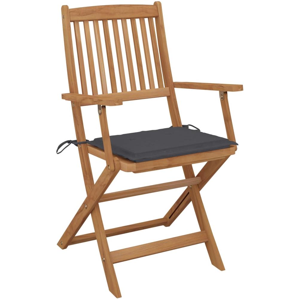 Sedie da Giardino Pieghevoli 6 pz con Cuscini Massello Acacia - Foto 3