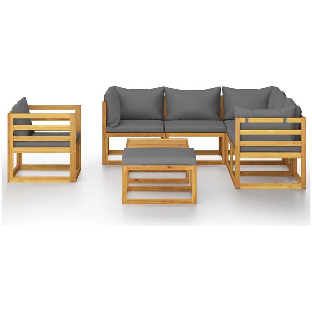 Set Divani da Giardino 8 pz con Cuscini in Massello di Acacia - Foto 2