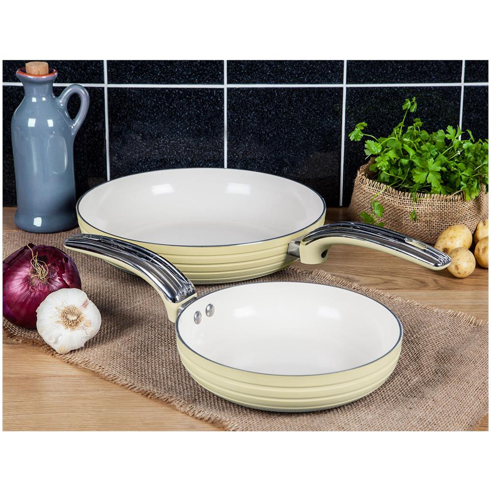 Swps2010cn Retro Set Di 2 Padelle 20 28cm Alluminio, Induzione, Antiaderente Senza Pfoa Crema - Foto 5