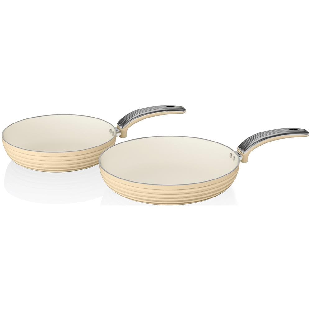 Swps2010cn Retro Set Di 2 Padelle 20 28cm Alluminio, Induzione, Antiaderente Senza Pfoa Crema - Foto 1