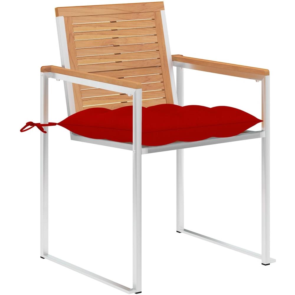 Sedie Da Giardino Con Cuscini 6 Pz In Legno Massello Di Teak - Foto 2