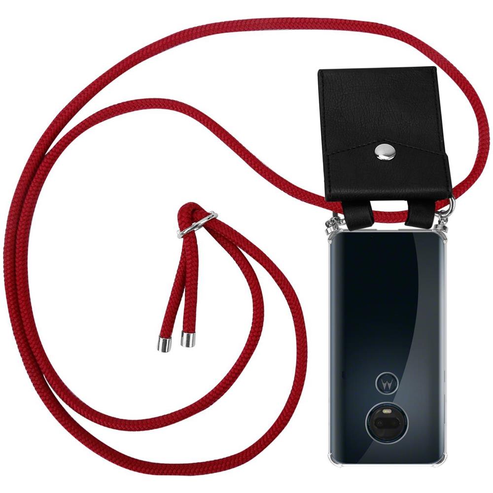 Catena Di Telefoni Cellulari Compatibile Con In Rosso Rubino - Coperchio Protettivo In Silicone Con Anelli D'argento, Cinturino In Corda E Custodia Staccabile - Foto 1