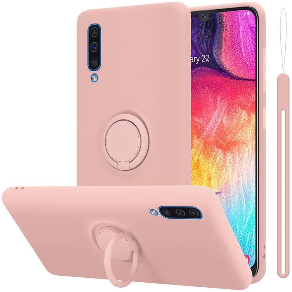 Custodia Compatibile Con Samsung Galaxy A50 / A50s / A30s In Liquid Rosa - Coperchio Protettivo In Silicone Tpu Flessibile Con Anello - Foto 1
