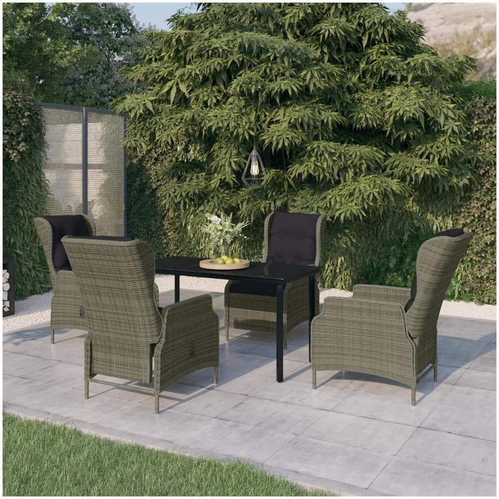 Set Mobili Da Pranzo Per Giardino 5 Pz Marrone - Foto 1