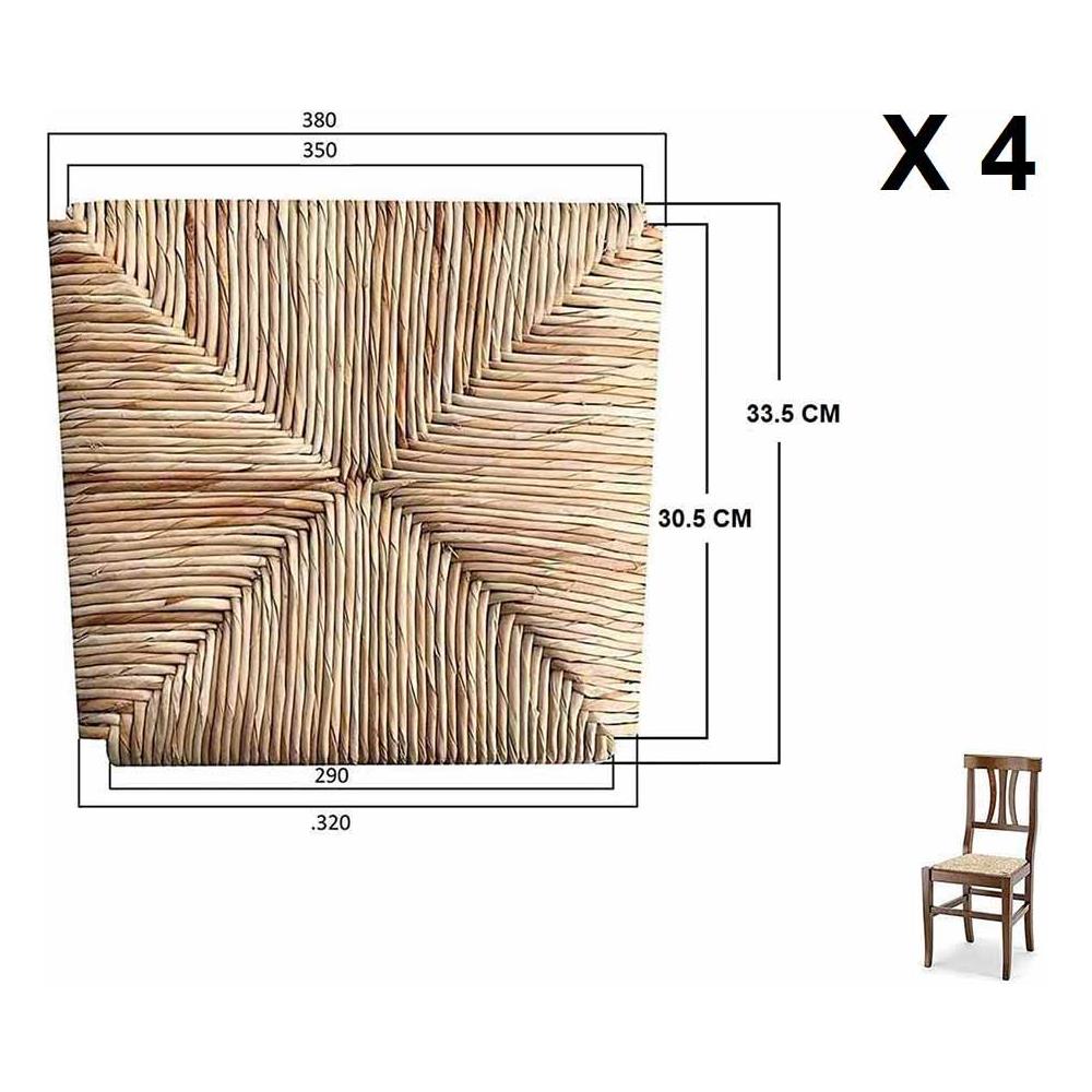 Ricambio Per Sedia Modello Arte Povera In Paglia Di Riso Per 4 - Foto 1