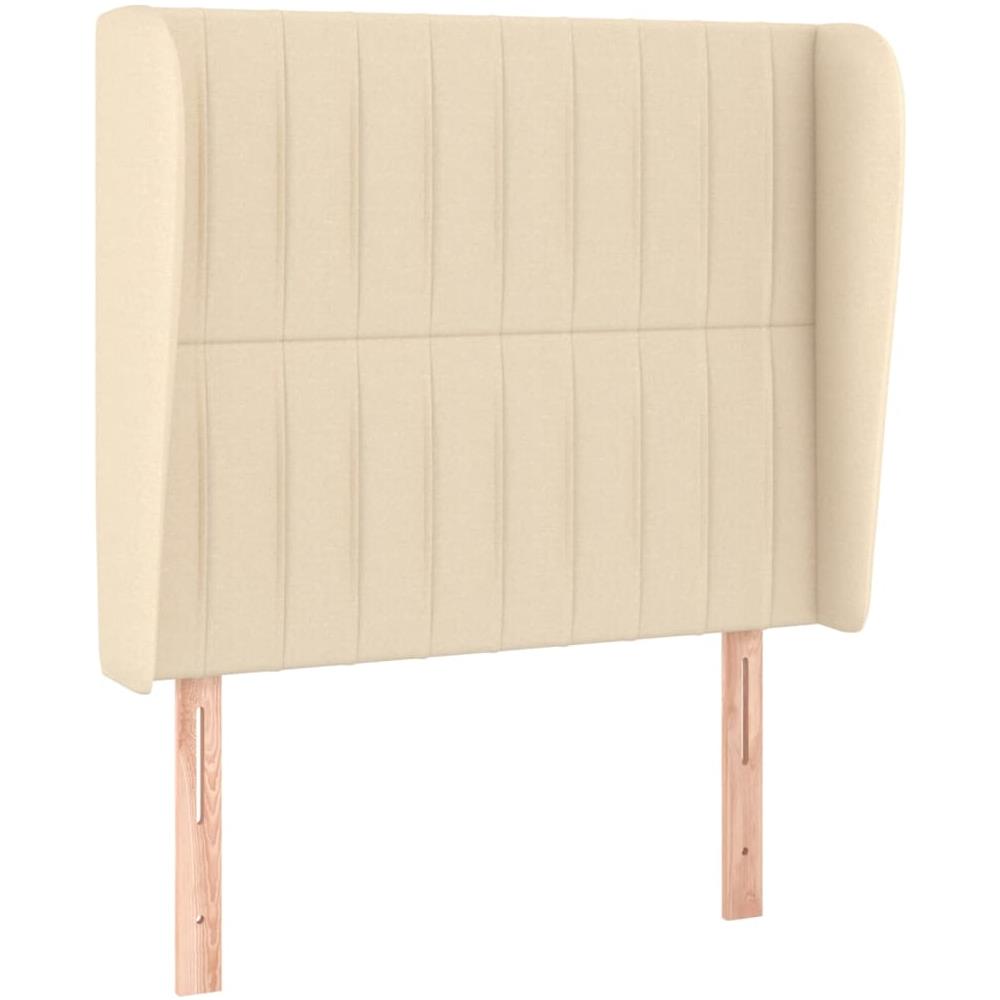 Testiera Ad Orecchio Crema 83x23x118/128 Cm In Tessuto - Foto 2