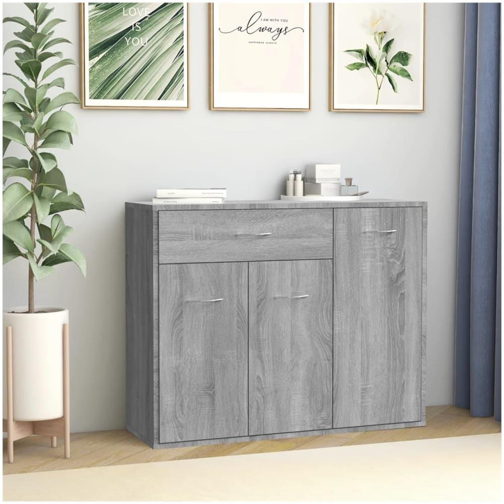 Credenza Grigio Sonoma 88x30x70 Cm In Legno Ingegnerizzato - Foto 1