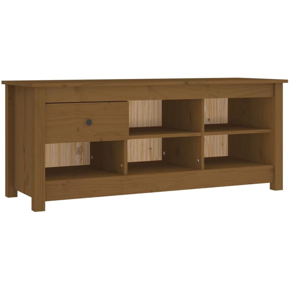 Scarpiera Miele 110x38x45,5 Cm In Legno Massello Di Pino - Foto 2