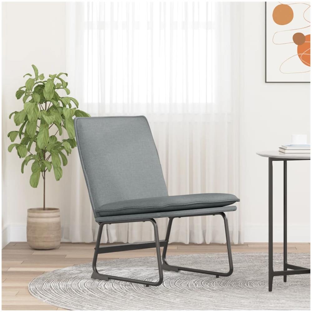 Sedia Lounge Grigio Chiaro 52x75x76 Cm In Tessuto - Foto 1