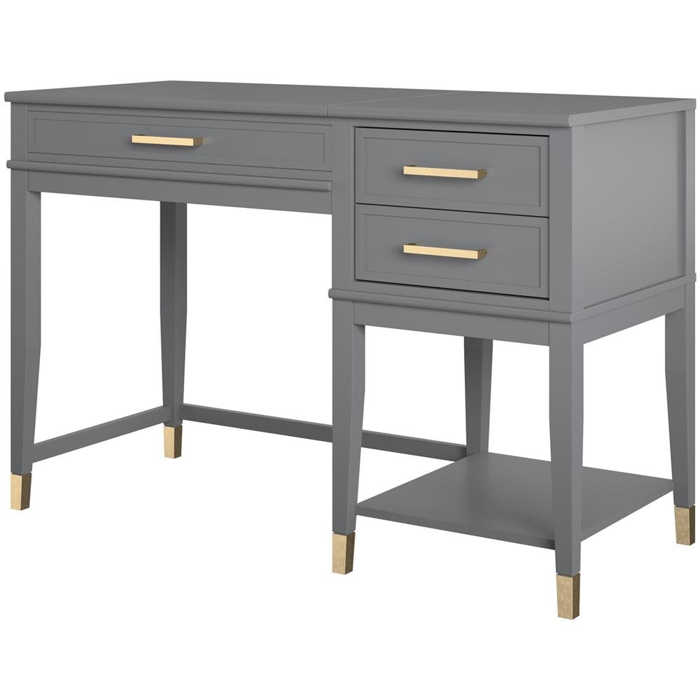 Westerleigh Scrivania Per Computer Con Alzata In Mdf Grigio Grafite - Foto 1