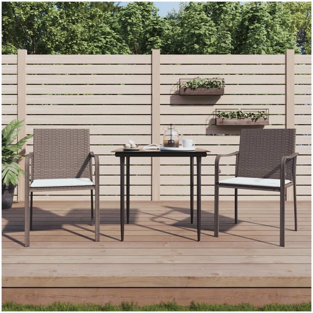 Sedie Da Giardino Con Cuscini 2pz Marroni 56x59x84cm Polyrattan - Foto 1