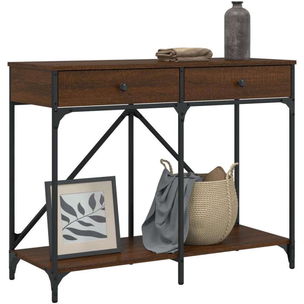 Tavolino Consolle Rovere Marrone 100x39x78,5 Cm Multistrato - Foto 3