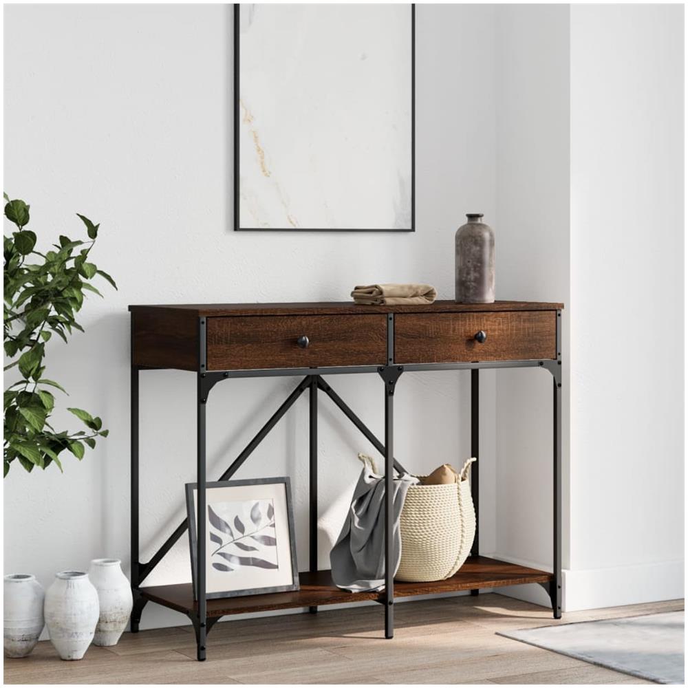 Tavolino Consolle Rovere Marrone 100x39x78,5 Cm Multistrato - Foto 1