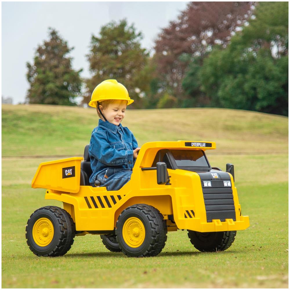 Camion Giocattolo Licenza Caterpillar con Telecomando, Fari, Secchio e Pala, 110x70.5x61.5 cm, Giallo - Foto 2
