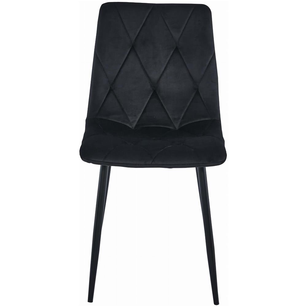 Sedia TYRA in velluto nero con gambe in metallo nero x1 - Foto 2