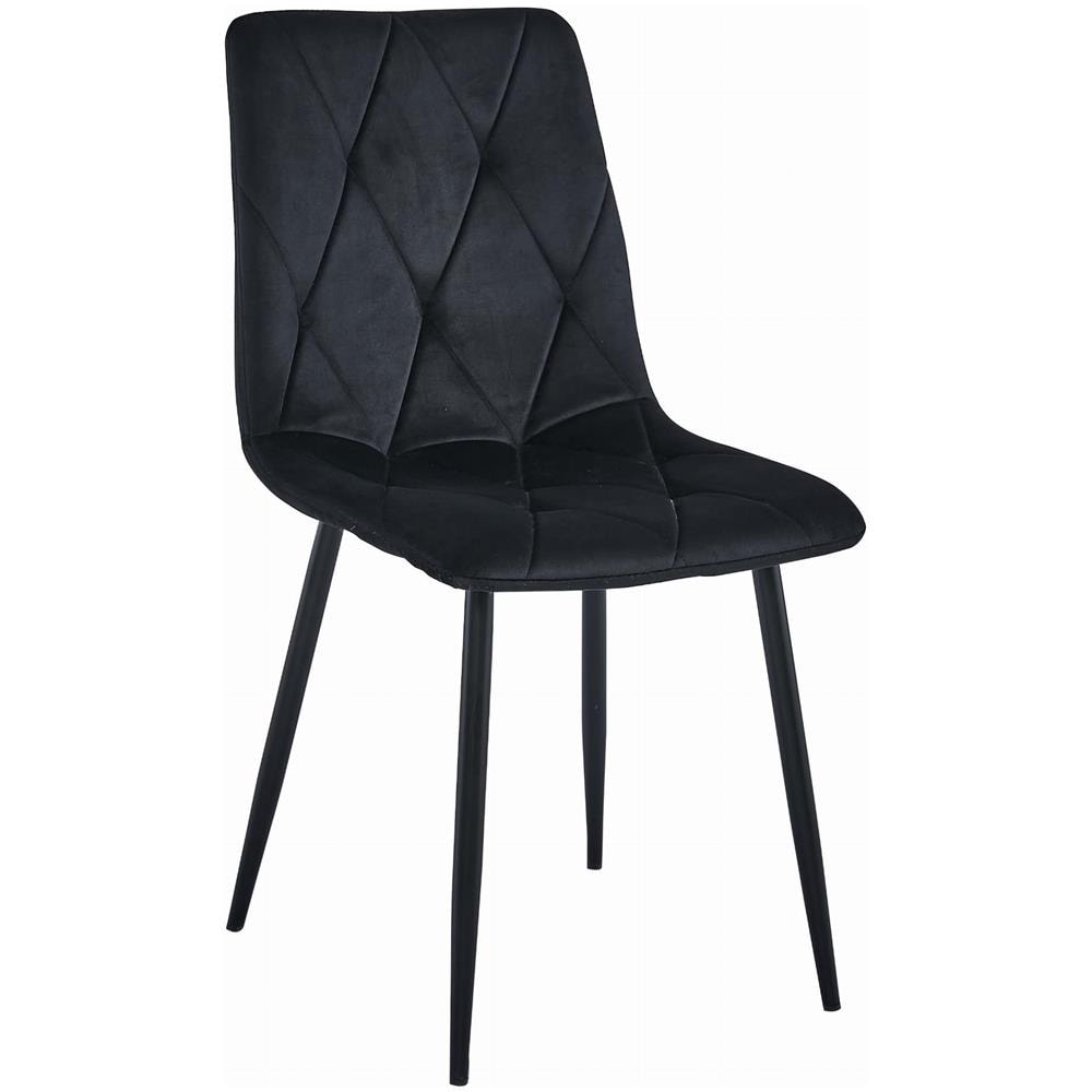 Sedia TYRA in velluto nero con gambe in metallo nero x1 - Foto 1
