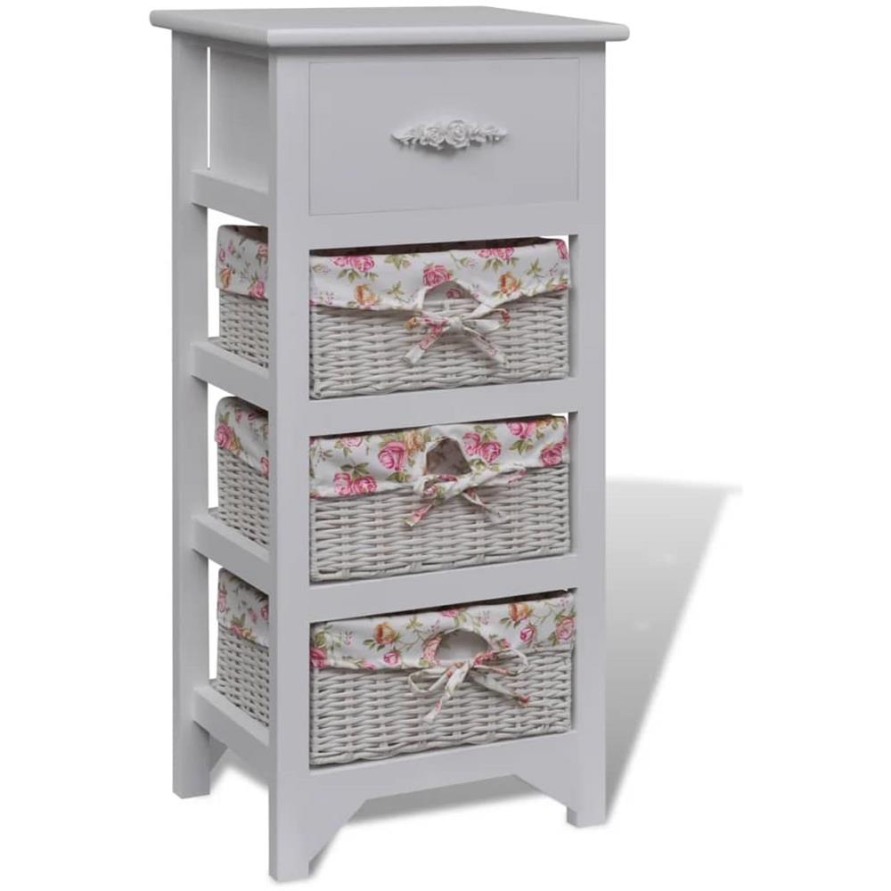 Credenza in metallo su ruote 3 livelli - bianco - Tendance