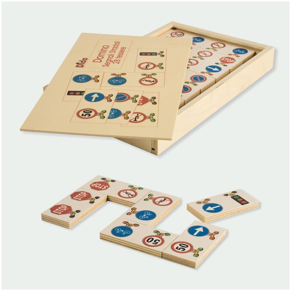 Domino Segnali Stradali 28 Pz - Fare Educazione Stradale Attraverso Il Gioco Per Imparare Le Regole E Riconoscere I Segnali Stradale. - Foto 1