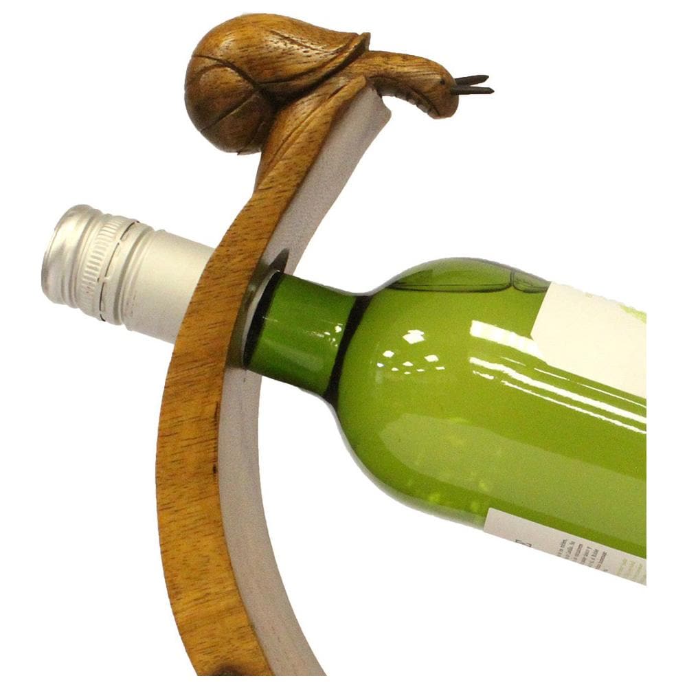 Porta Bottiglie In Legno Suar Wood Indonesiano Intagliato A Mano Lumaca. Ideali Per Esporre E Conservare Bottiglie Di Ottimo Vino, Liquore O, Se Volete, Anche Bottiglie Di Olio D'oliva. - Foto 2
