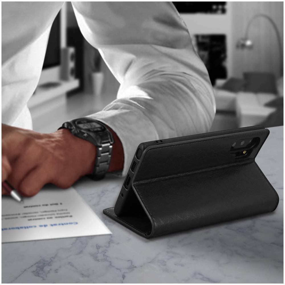 Custodia Samsung Galaxy Note 10 Plus Pelle Portafoglio Funzione Stand - Nero - Foto 2