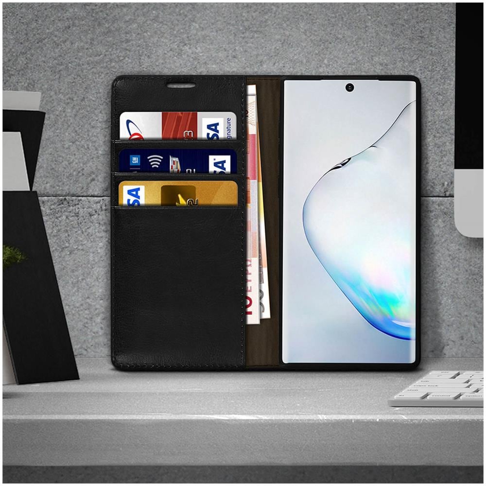Custodia Samsung Galaxy Note 10 Plus Pelle Portafoglio Funzione Stand - Nero - Foto 5