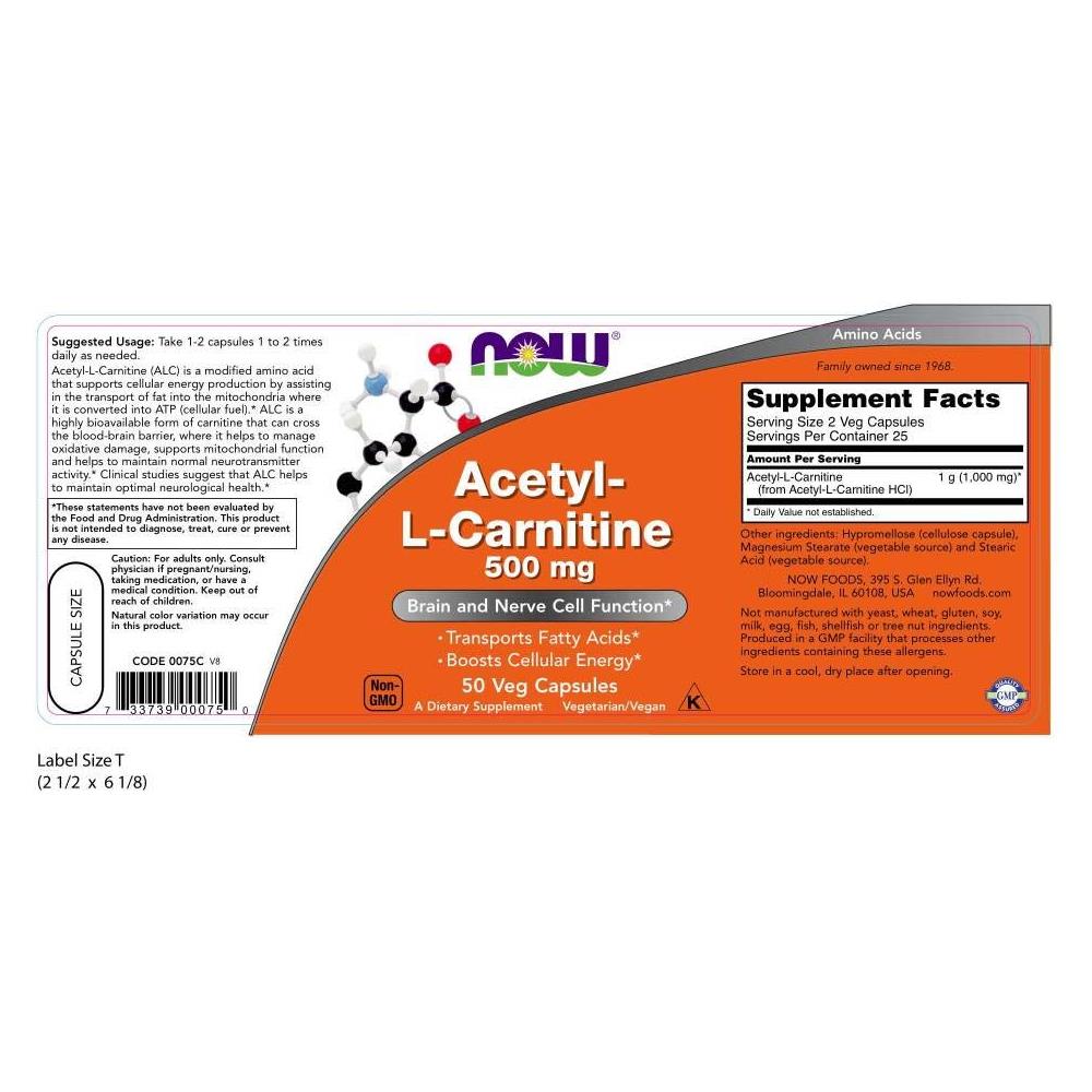 Acetyl-l-carnitine 50 Capsule 500mg - Vitamine - Foto 3