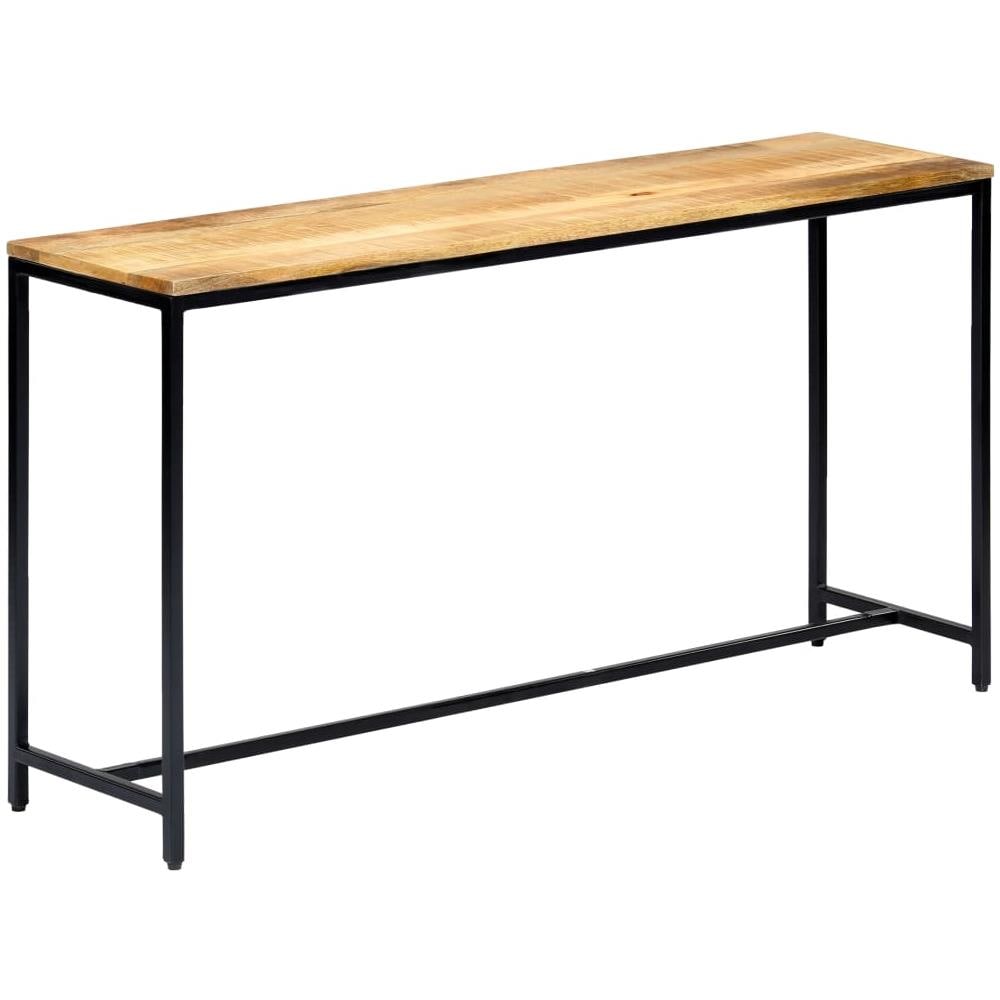 Tavolo Consolle 140x35x76 Cm In Legno Massello Di Mango Grezzo - Foto 13
