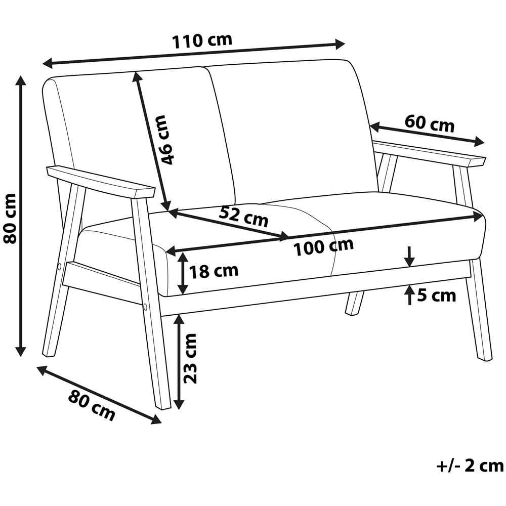 Divano A 2 Posti In Tessuto Grigio Asnes - Foto 2
