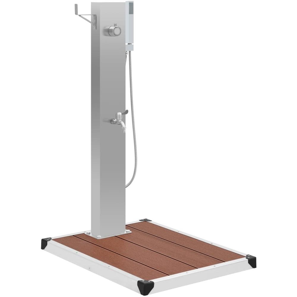 Doccia da Esterno con Piatto in WPC Acciaio Inossidabile - Foto 3