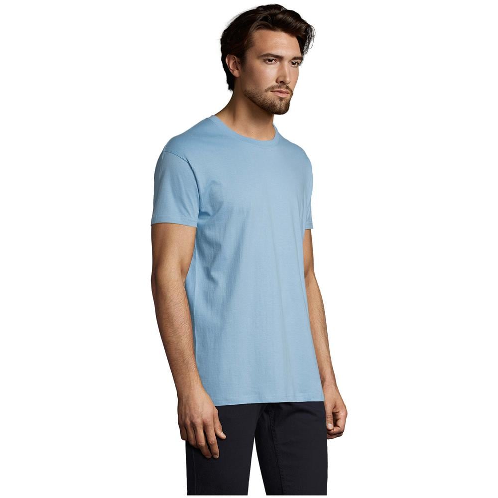 T-shirt Girocollo Da Uomo Modello Imperiale Taglia M Azzurro Sky - Foto 3