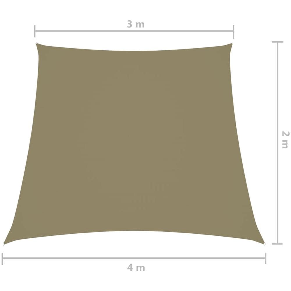 Parasole a Vela in Tela Oxford a Trapezio 2/4x3 m Beige - Foto 6