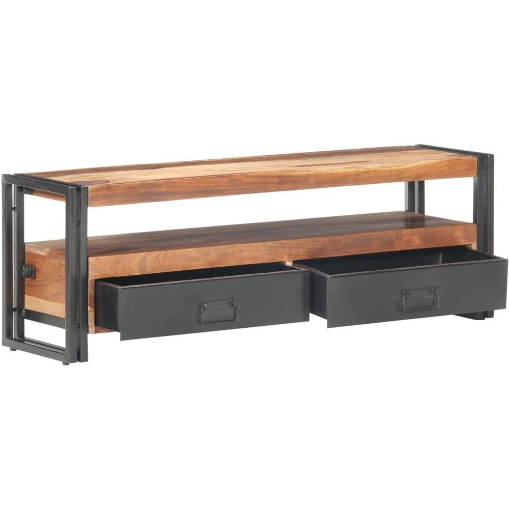 Mobile TV 120x30x40 cm in Legno Massello con Finitura Sheesham - Foto 2