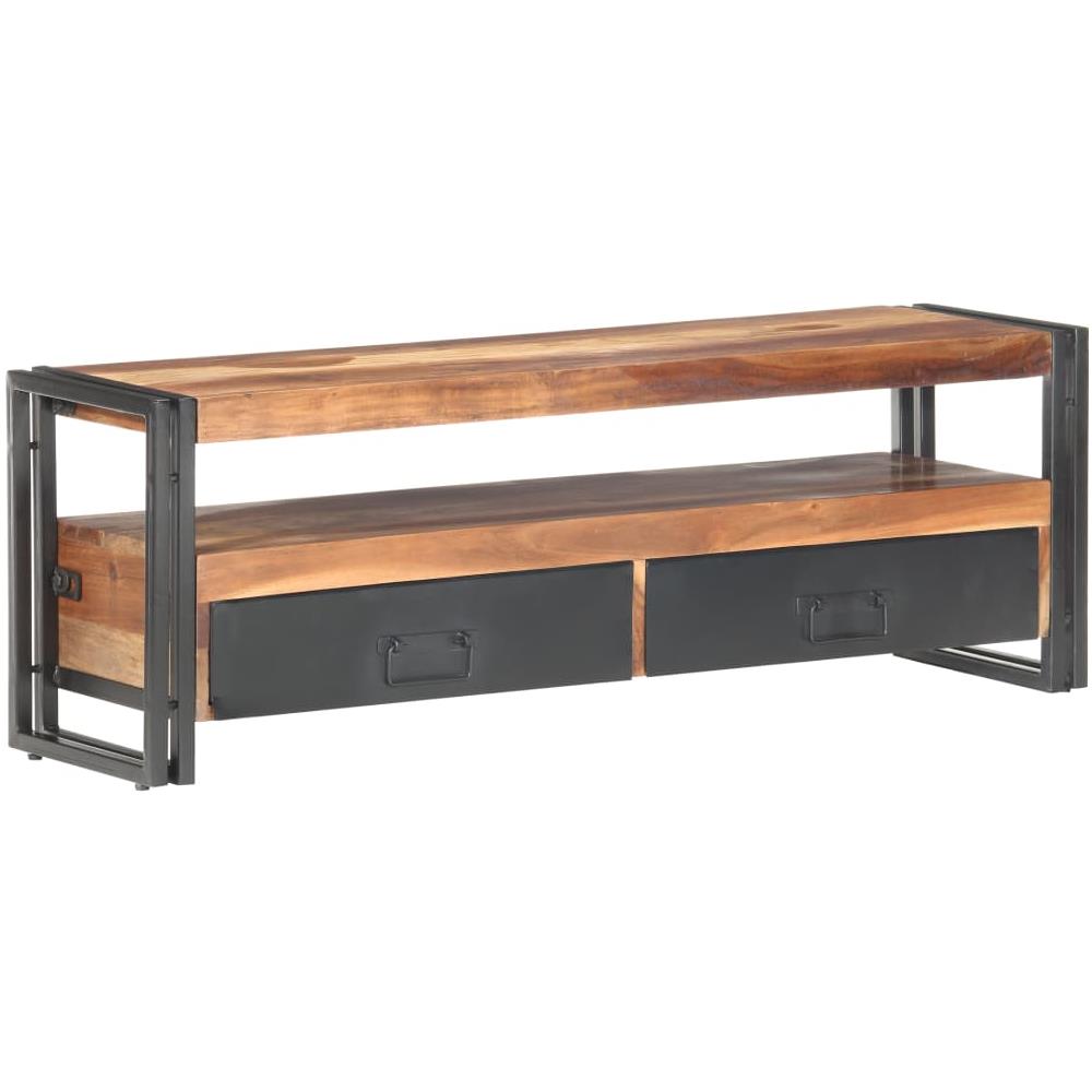 Mobile TV 120x30x40 cm in Legno Massello con Finitura Sheesham - Foto 1