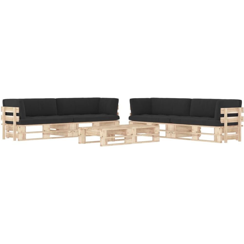 Set Divani a Pallet e Cuscini 6 pz in Legno di Pino Impregnato - Foto 1