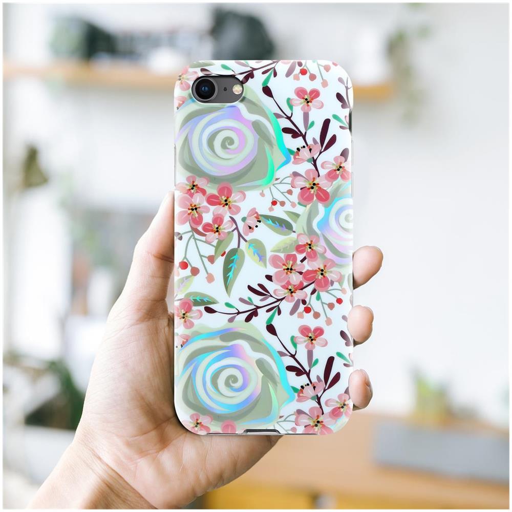 Cadorabo Custodia Compatibile Con Apple Iphone 7 / 7s / 8 / Se 2020 Con Fiori Di Pesca - Coperchio Protettivo In Silicone Tpu Con Motivo Floreale - Foto 7