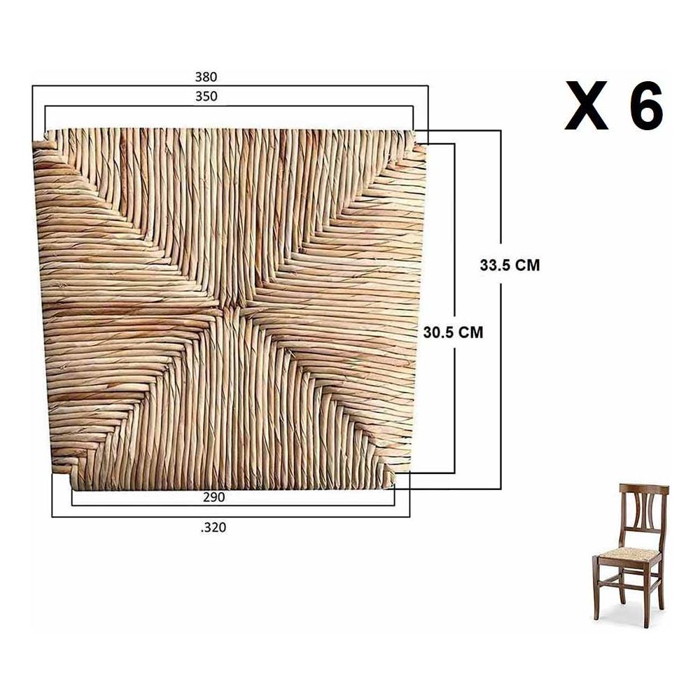 Ricambio Sedile Per Sedia In Paglia Arte Povera Di Riso Per 6 - Foto 1
