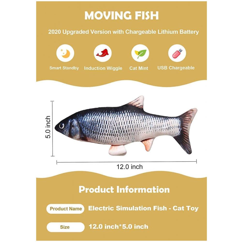 Gioco Del Gatto Magic Fish - Venteo - Adulto - Grigio - Giocattolo Educativo, Ricaricabile Via Cavo Usb - Foto 1