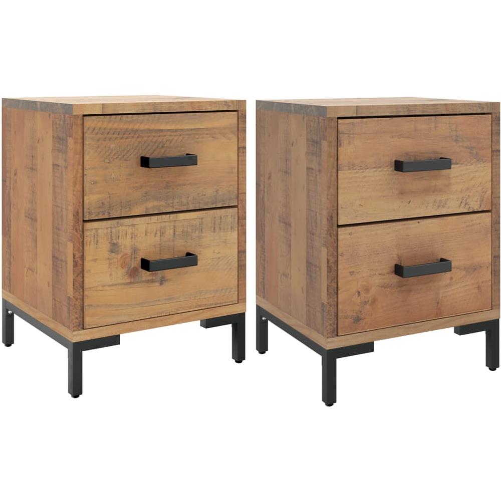 Comodini 2 Pz 36x30x45 Cm In Legno Massello Di Pino - Foto 2