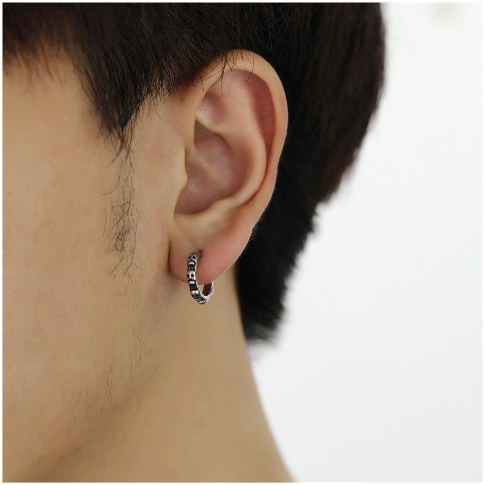 Orecchino Teschio Vintage Silver - Foto 4