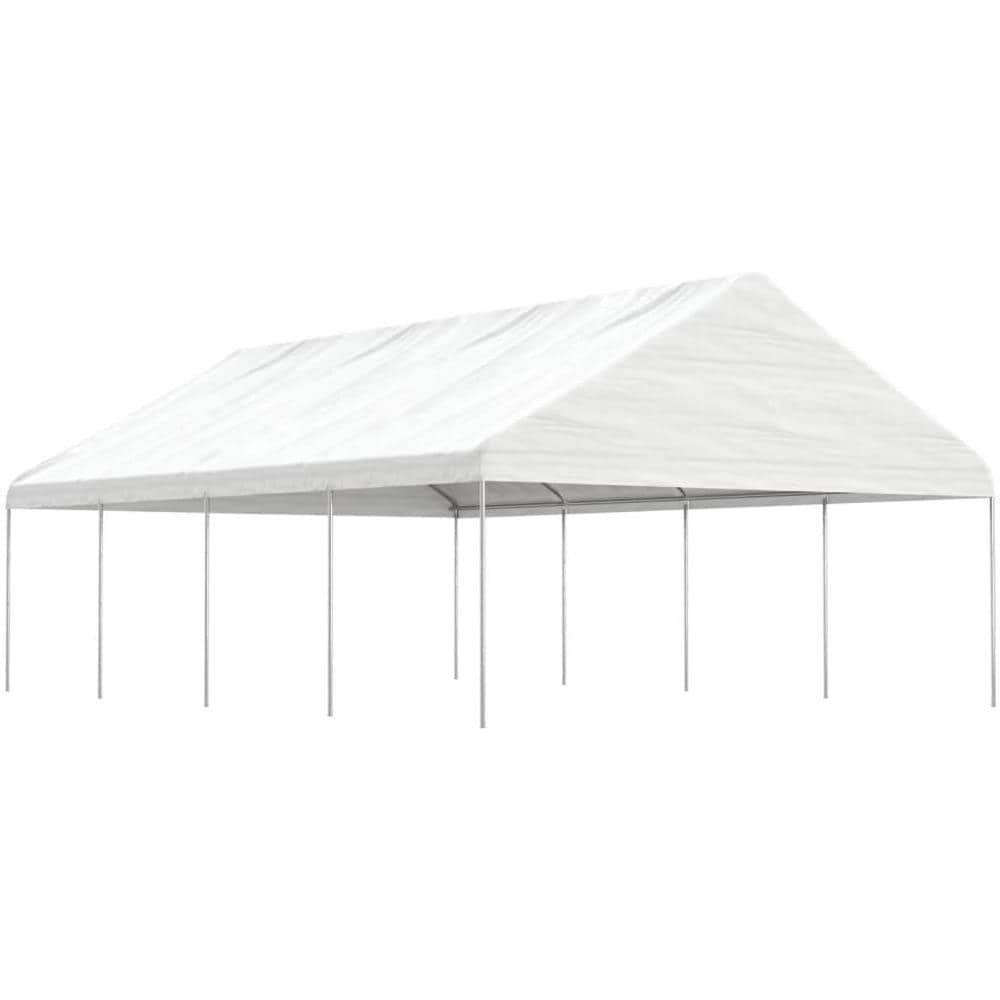 Gazebo Con Tetto Bianco 8,92x5,88x3,75 M In Polietilene - Foto 1