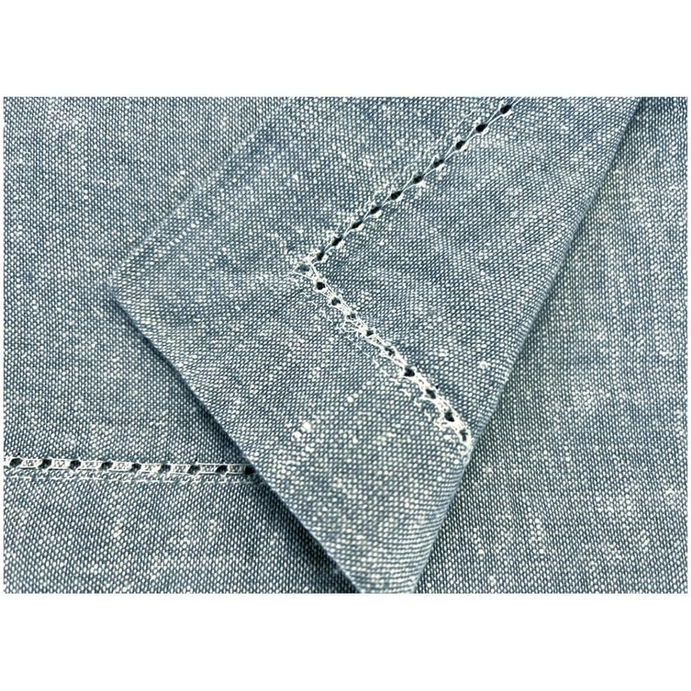 Tovaglia Cucina Soggiorno In Cotone Con Orlo A Giorno In Tinta Unita Vari Colori Ajour 140x300cm Blu Melange - Foto 4