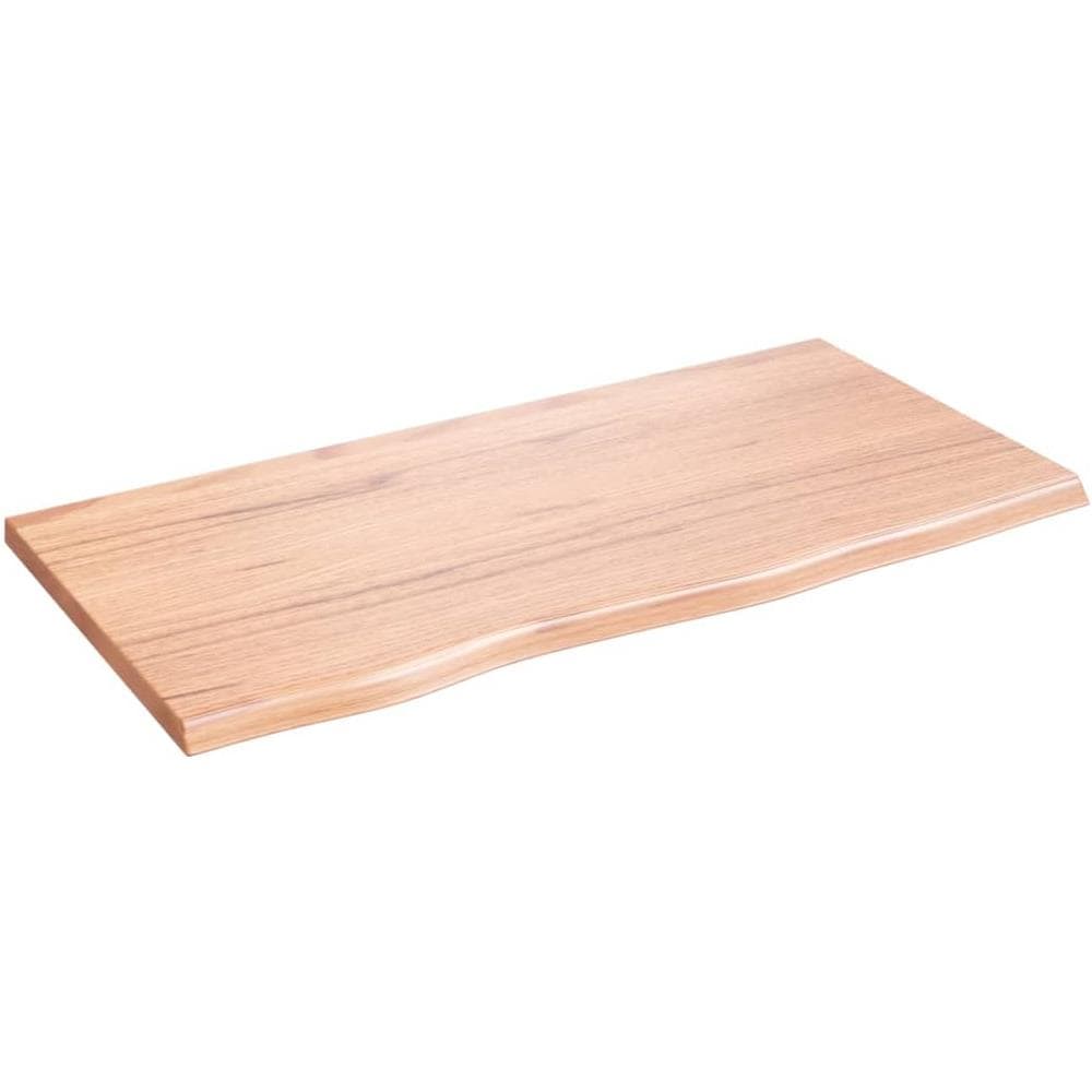 Ripiano Muro Marrone Chiaro 80x40x2 cm Massello Rovere Trattato - Foto 1