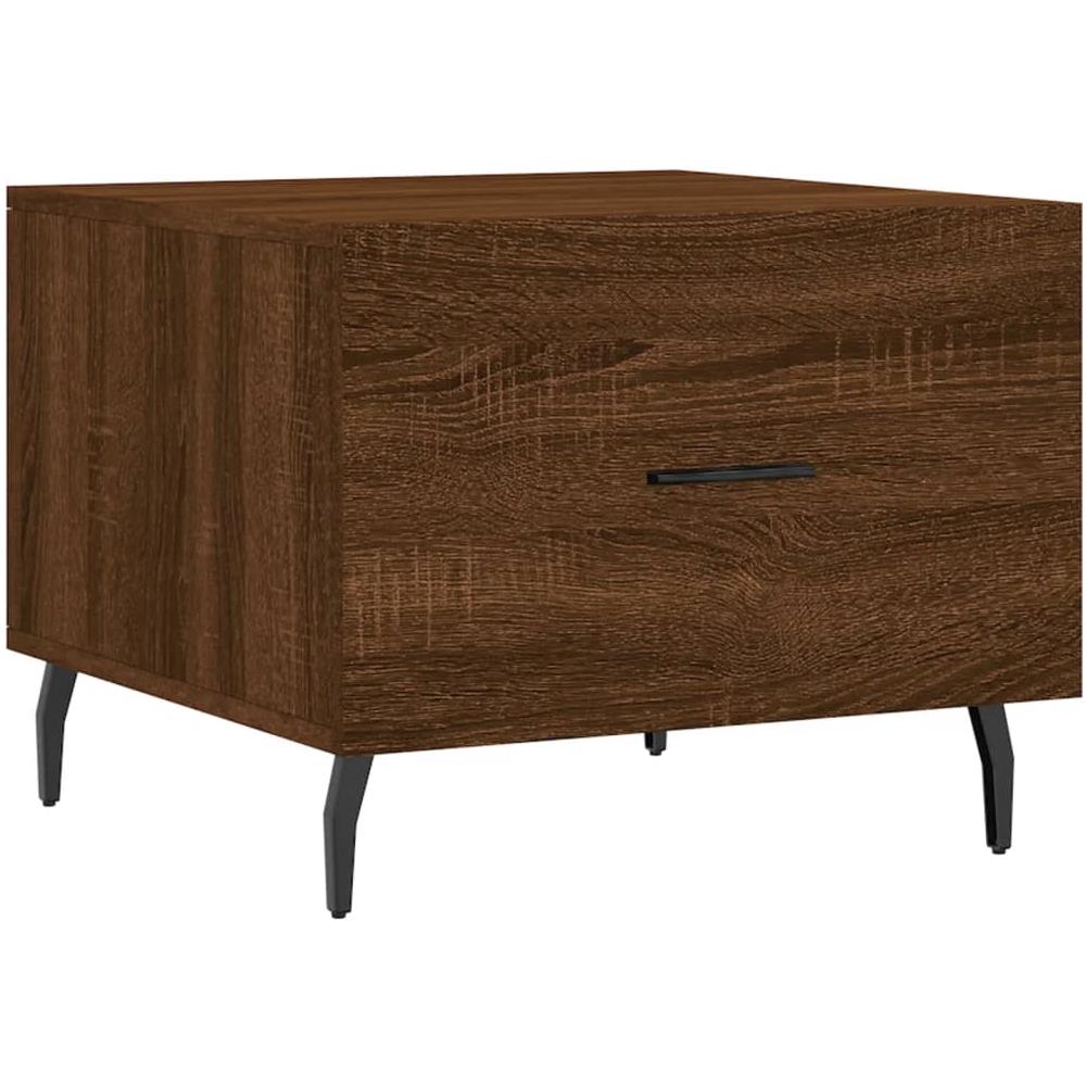 Tavolino Da Salotto Rovere Marrone 50x50x40cm Legno Multistrato - Foto 2