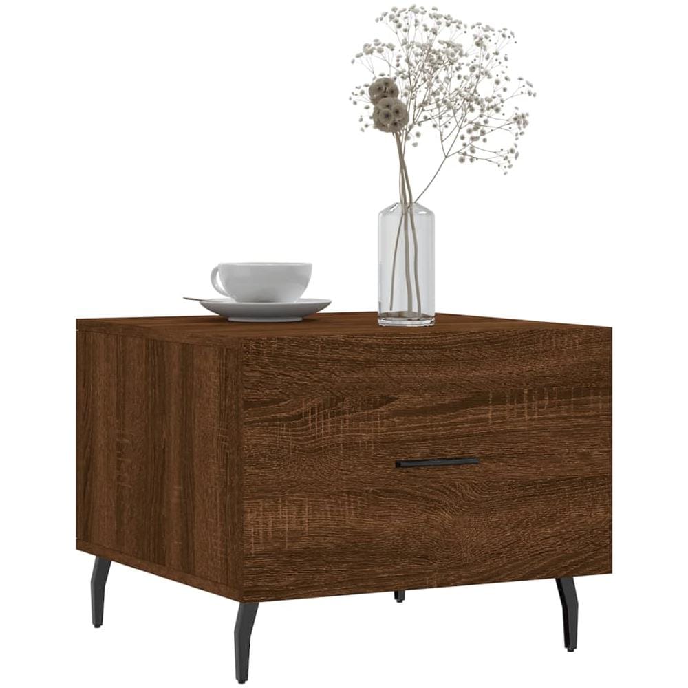 Tavolino Da Salotto Rovere Marrone 50x50x40cm Legno Multistrato - Foto 3