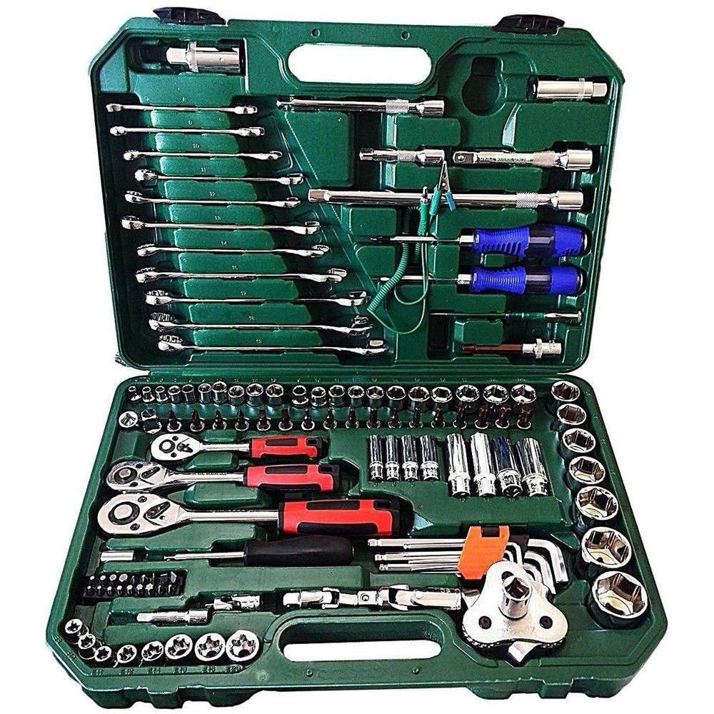 CestMall Set di bussole metriche da 1//4 di pollice Set di attrezzi per riparazioni auto con custodia per il trasporto Presa di trasmissione Chiave a cricchetto Kit di strumenti per riparazione auto