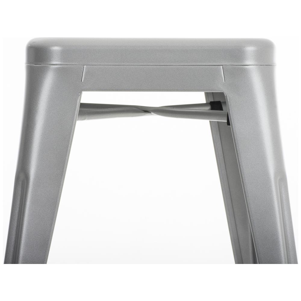 Panchetto Multiuso Armin in Metallo I Sgabello Industriale Impilabile I Sgabello Fisso Urban da Cucina Alt. 46 CM I Carico Max 200 kg Argento - Foto 5