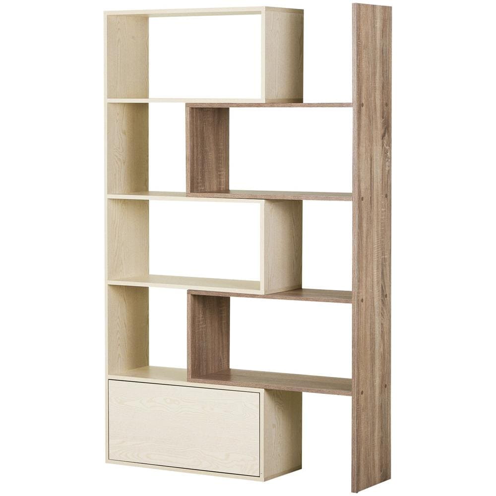 YUMUO Desktop Combinazione Scaffale per Libri,Moderno Semplice Scaffale di Stoccaggio,Multifunzionale Legno Massello Piccolo Librerie Porta Vaglia Brown 33x17x28cm 13x7x11inch 